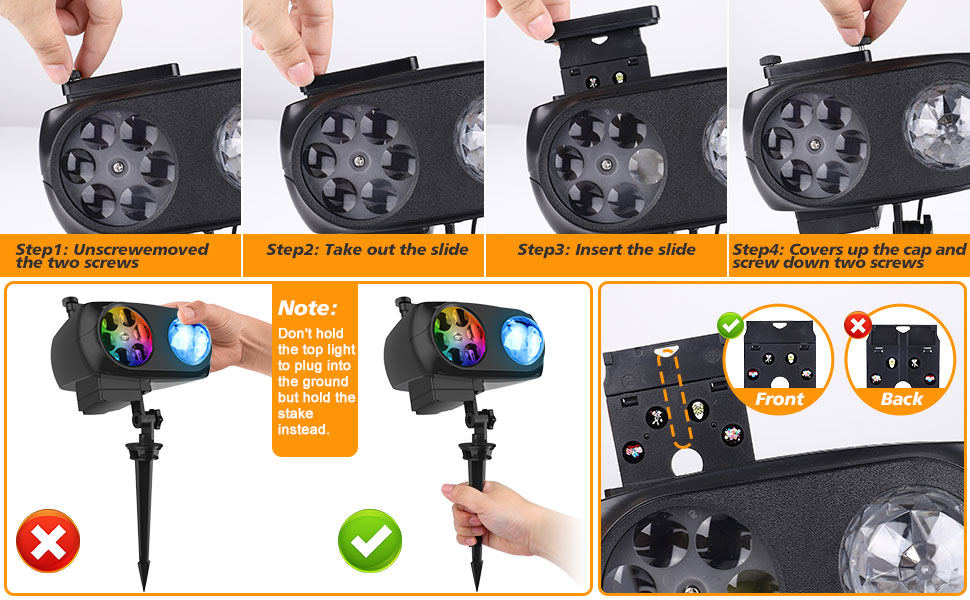 Christmas Lights Outdoor, Christmas Projector Lights with Remote, 10 HD