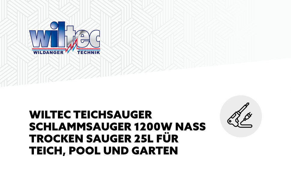 Amazon.de Wiltec Teichsauger 1200 W, 25 L Füllmenge, mit 2 Schläuchen