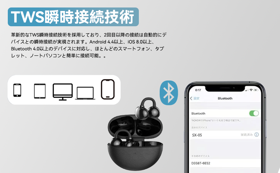 Amazon.co.jp: ワイヤレスイヤホン bluetooth AIスマートENC通話ノイズ