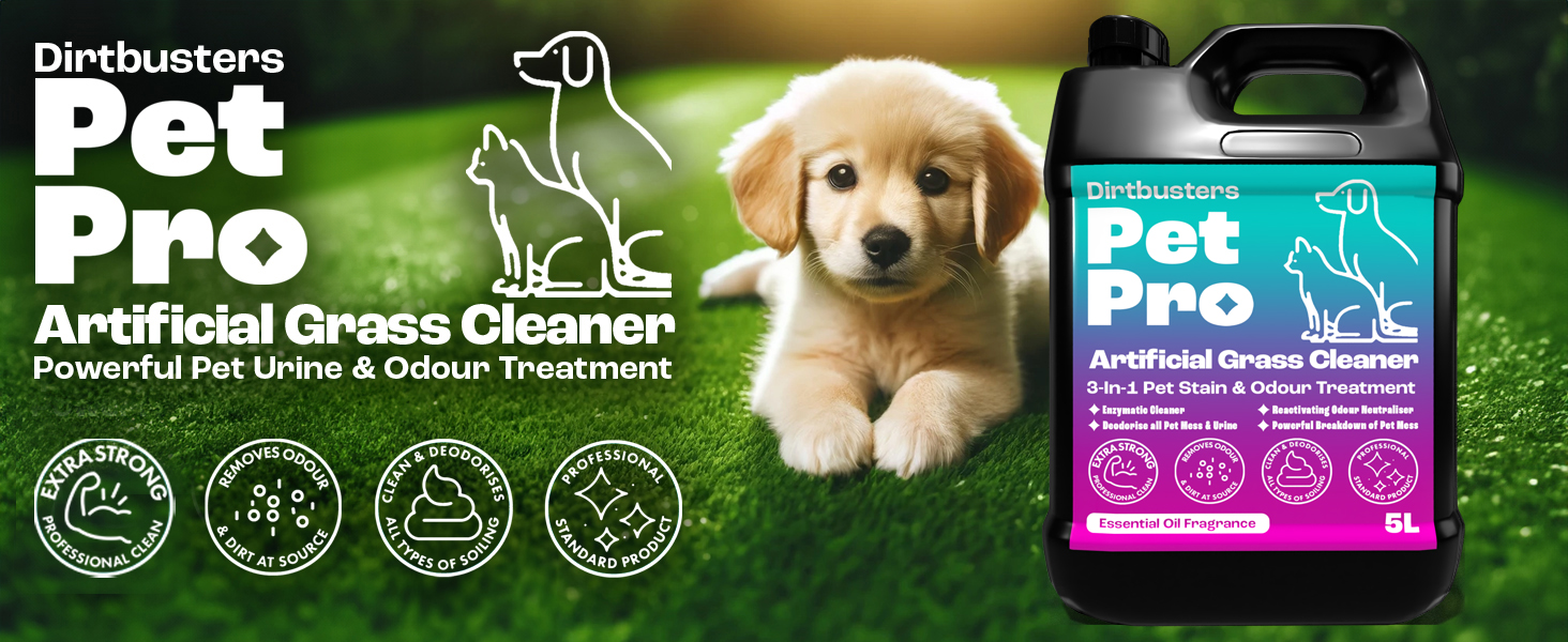 Dirtbusters Pet Pro Artificial Grass Cleaner, Powerful Cleaning, Stain