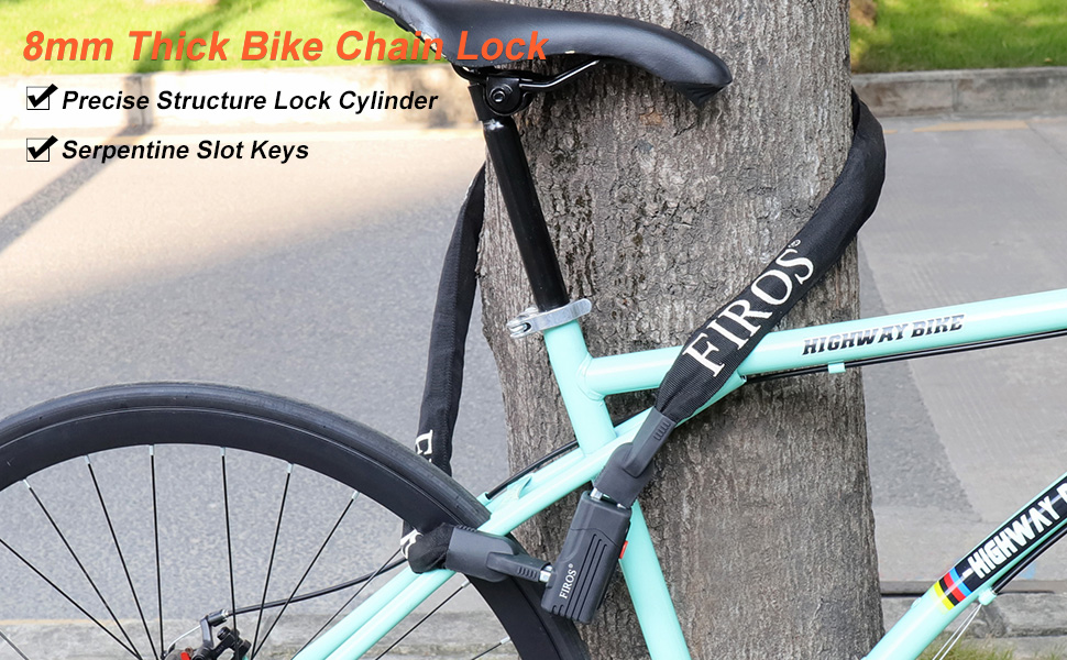 FIROS Bike Chain Lock 5FT Hardened Steel Bike Lock 0.31inch