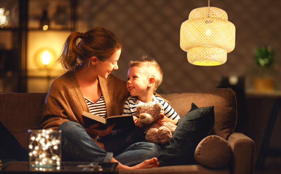 boho lampa sufitowa z rattanu