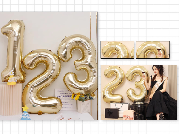 Amazon | GOPATY数字バルーン 大きい 40インチ 約100cm ナンバーアルミ