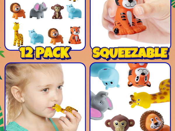 Zoo Animals Bath Toys Bath Tub Toys Cake Decor, Table Decorations 