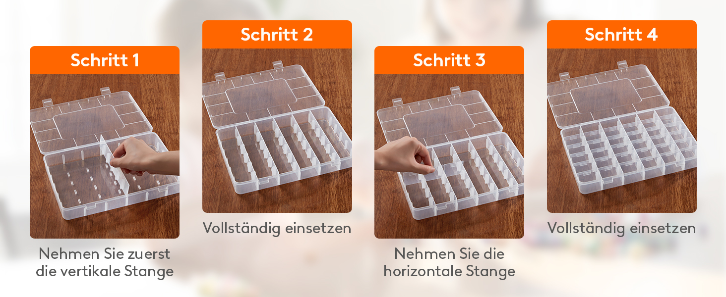 die kleine Plastikschale mit offenem Deckel