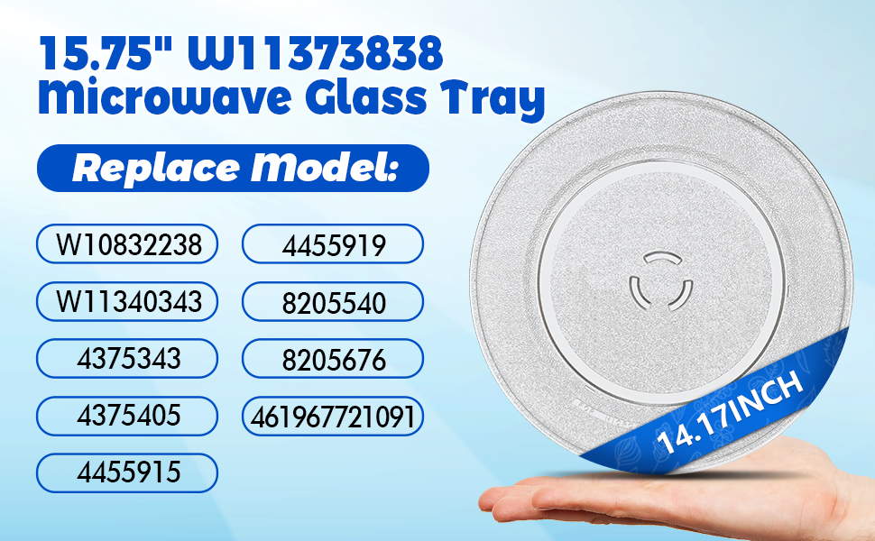  W11373838 Microwave Glass Turntable Tray