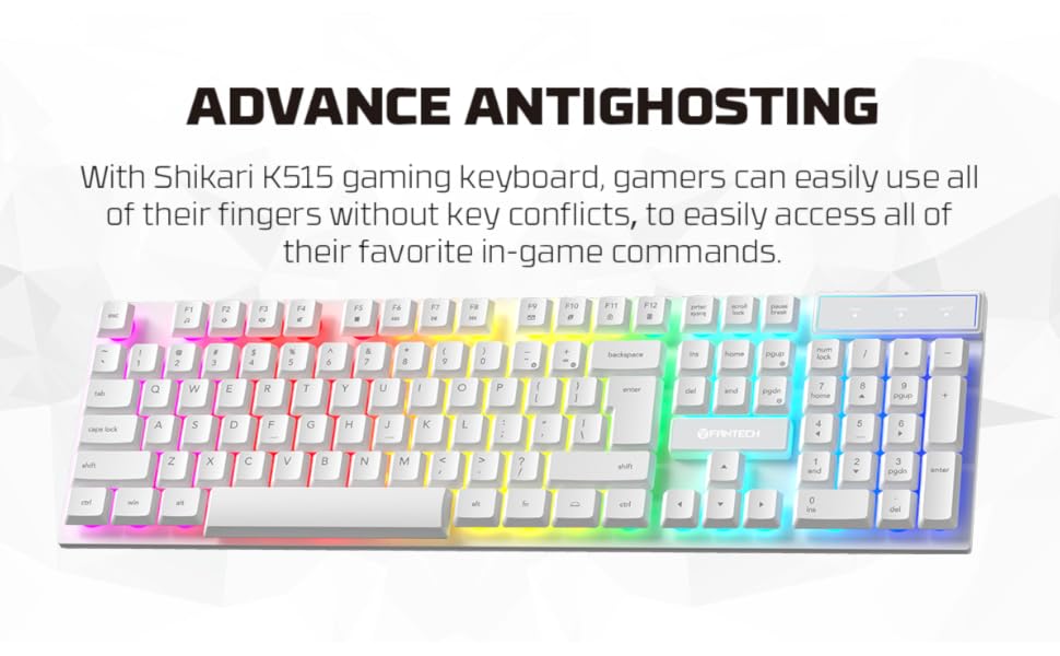 FANTECH 5 in1 Gaming Keyboard and Mouse Combo, Rainbow LED