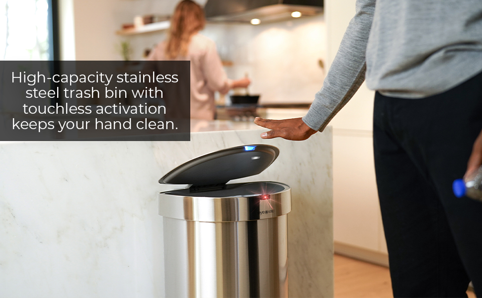 EyeVac+ 2in1 Touchless Trash Can & Vacuum 13 Gallon