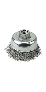 Weoler abrasives steel wire cup brush right angle grinder rust paint surface