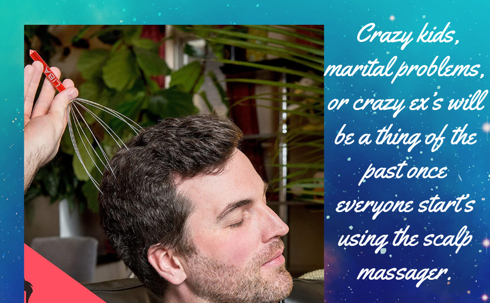 LiBa Scalp Manual Massager Tool in Red for Head Hair Scratcher Massage