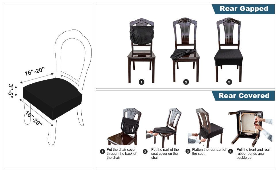 Genina Waterproof Seat Covers for Chairs Seat Covers for Dining Room Chair Slipcovers Kitchen