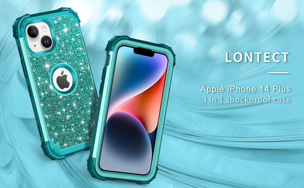 LONTECT for iPhone 14 Plus Case Glitter Sparkly Bling