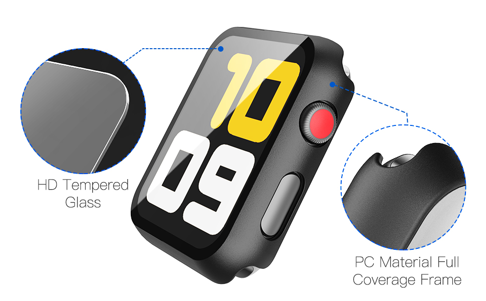 Misxi 2 Pack Hard PC Case with Tempered Glass Screen