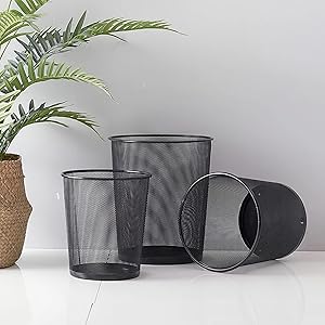 Circular Mesh Wastebasket Trash Can