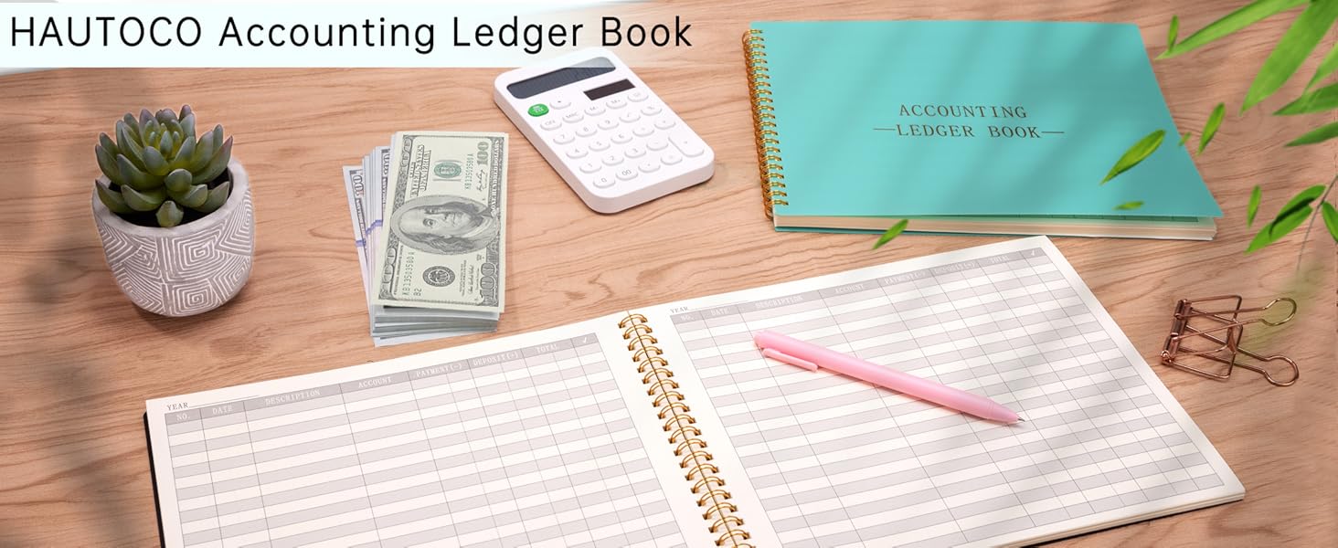 Accounting Ledger Book for Small Businesses and Home Budget Tracking