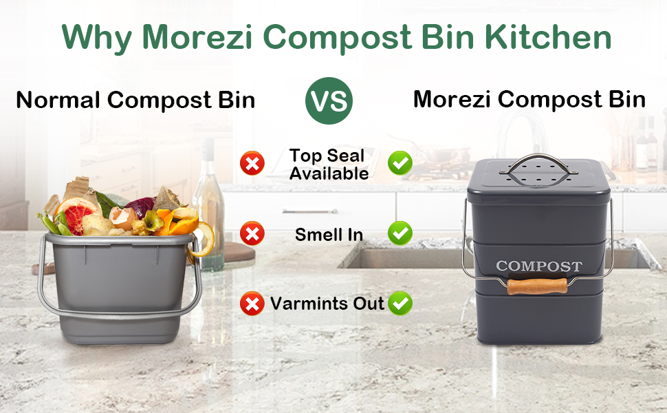 Compost Bin Kitchen Countertop Indoor Compost Pail Bucket