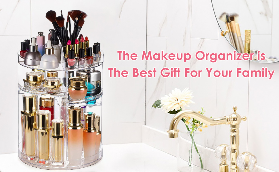 Hands DIY Rotating Makeup Organizer 360 Degree Adjustable Cosmetic