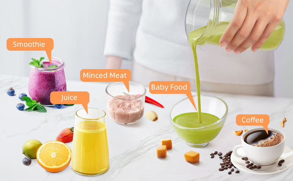 Smoothie, Juice, Minced Meat, baby food, coffee