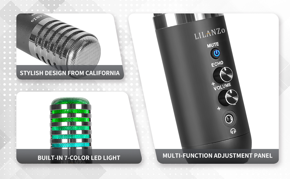 LILANZo USB Condenser Microphone for PC PS4, PS5 Streaming