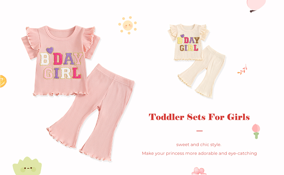 Baby Girl 2Pcs Birthday Outfits Short Sleeve