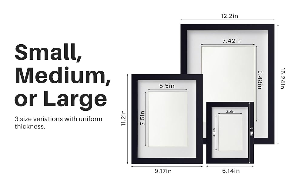 IDEA CASA Black Picture Frame 11x14 inches Family Photo Frame for