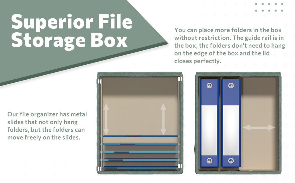 DYWMM File Storage Organizer Box, Set of 2 Fabric Hanging