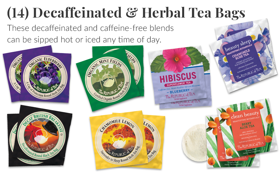 Premium Tea & Herb Sample Decaffeinated Tea Bags
