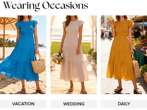 ZESICA Women's 2025 Summer Casual Flutter Short Sleeve Crew Neck