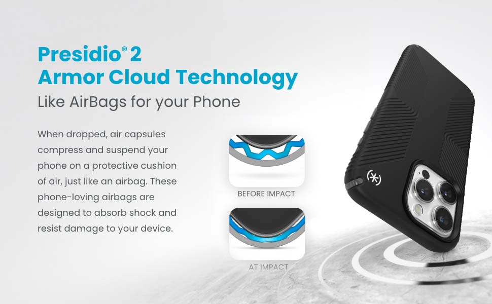 presidio2 grip phone case drop protection technology