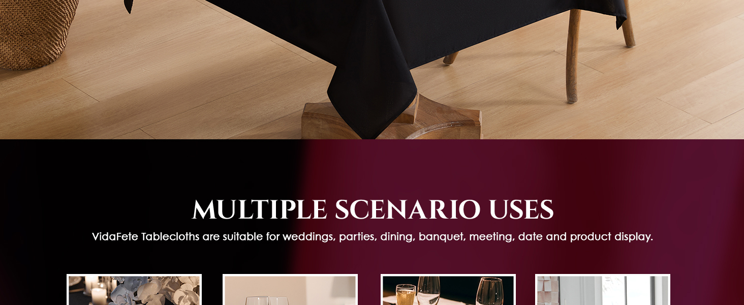 Tablecloths Stain Wrinkle Resistant Washable Polyester Table Cloths for Buffet Parties Wedding