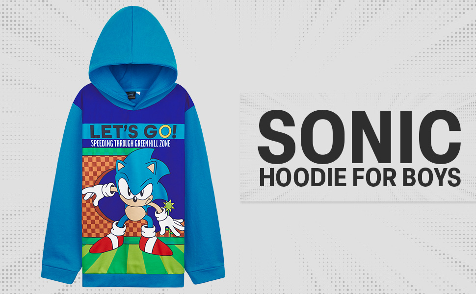Sonic The Hedgehog Hoodie for Boys Teens