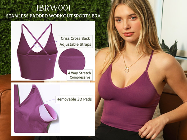 Design by Olivia Women's Seamless Padded Workout Sports Bra