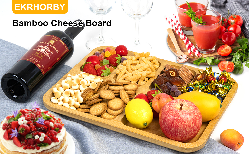 Charcuterie Board With Clear Lid,Cutting Boards For Kitchen Travel Portable Cheese Board Charcuterie Boxes House Warming Gifts New Home Gifts Women 5 Compartm