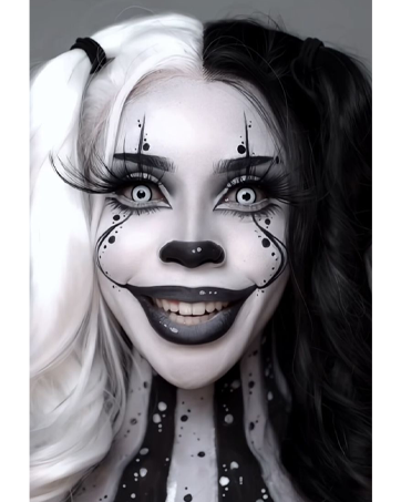 black white grey face paint