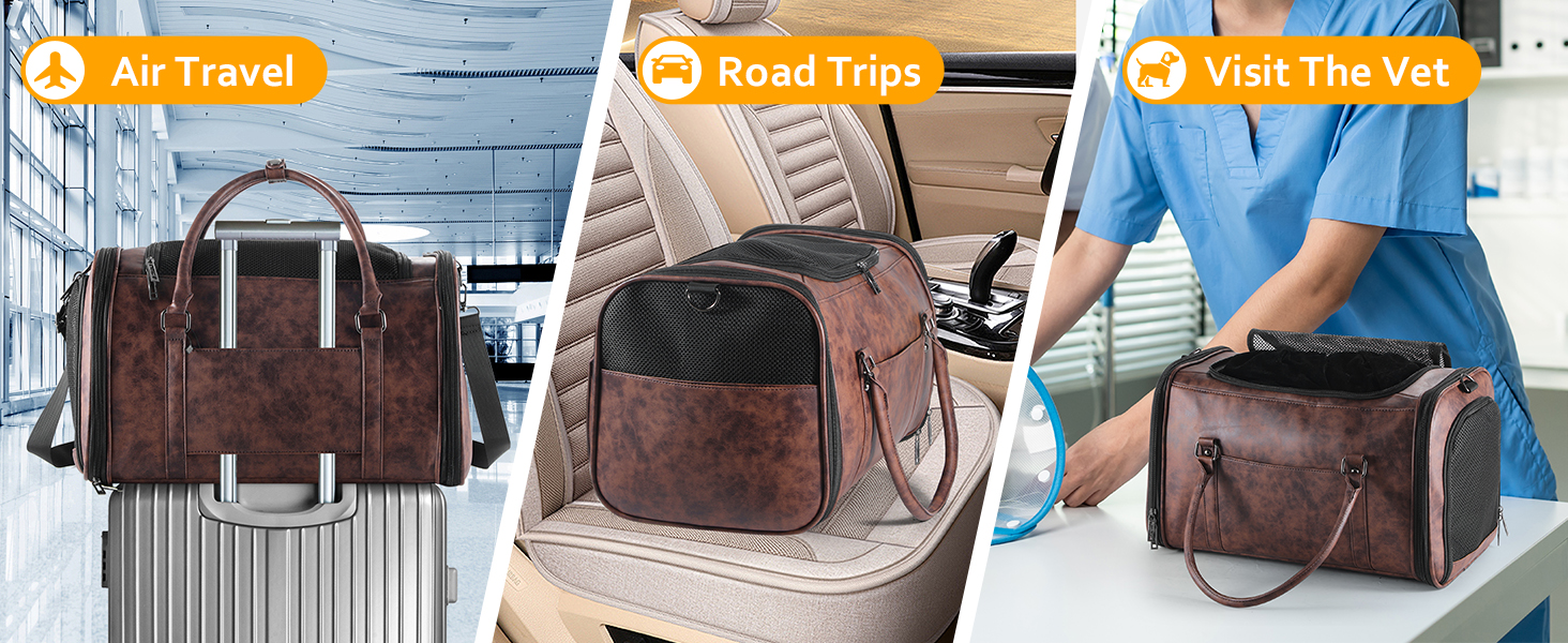 Stylish Leather Pet Carrier