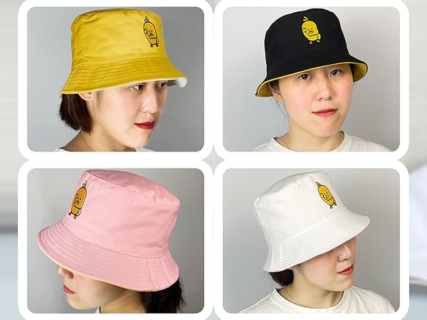 LOST CONTROL Bucket Hat-DUCK- BLK新品未使用品 QOOEQPQY Unisex Duck Bucket Hat Fashion Reversible