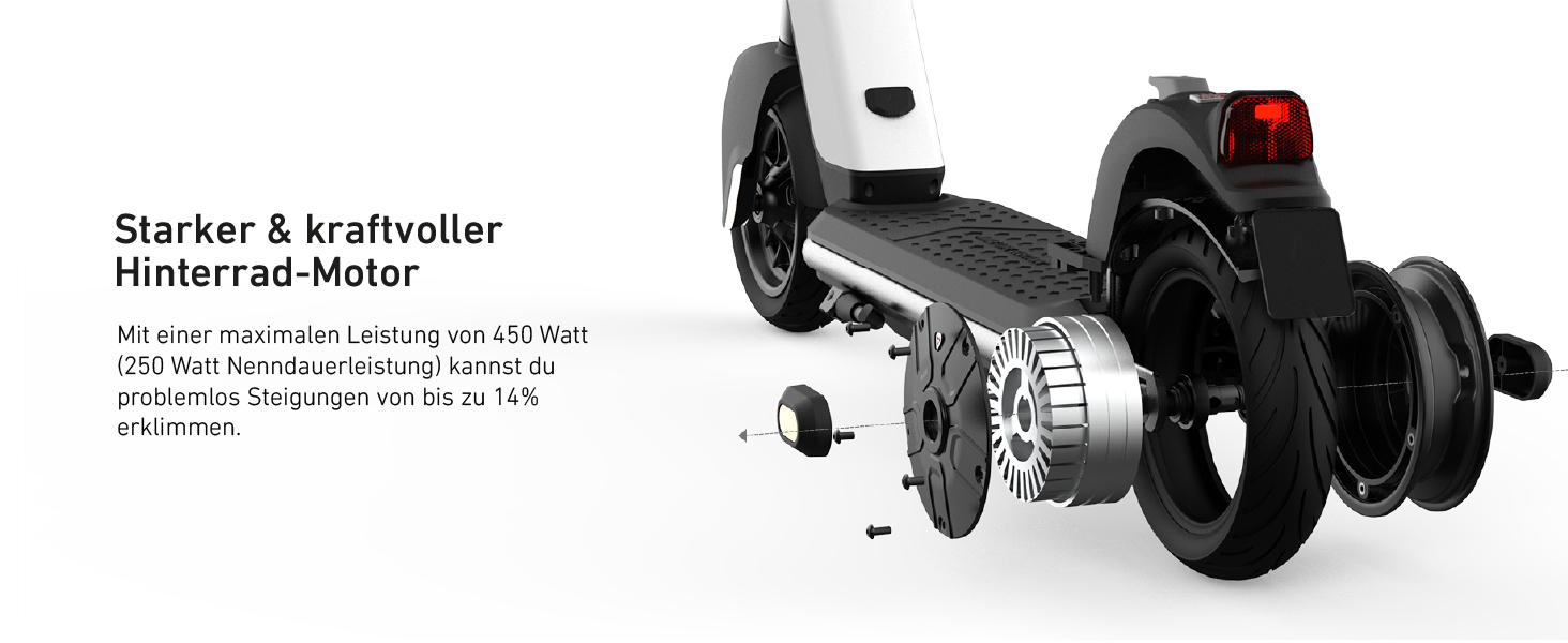NIU KQi1 Pro Faltbarer EScooter mit Straßenzulassung (20km/h, 25km Reichweite, 450W Heckantrieb