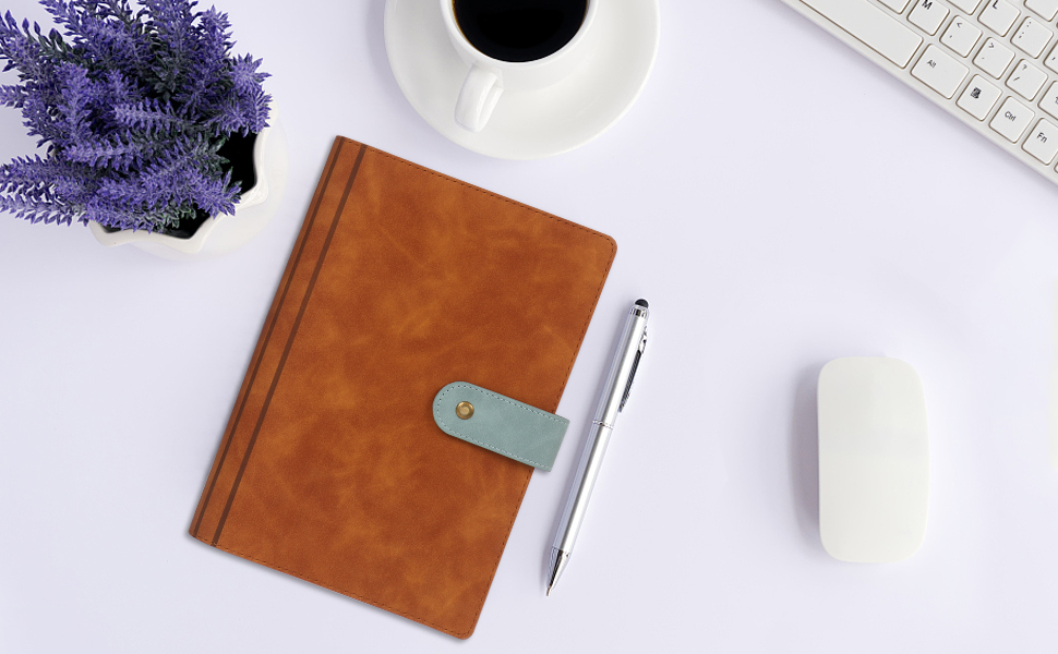 Toplive A5 PU Leather Notebook Binder Cover, 6 Ring A5 Binder with A5