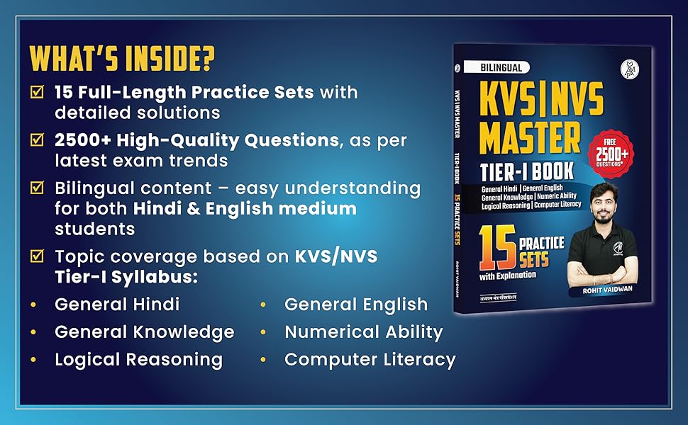 KVS–NVS Tier-1 Master Book: Bilingual Practice Sets with Detailed Solutions