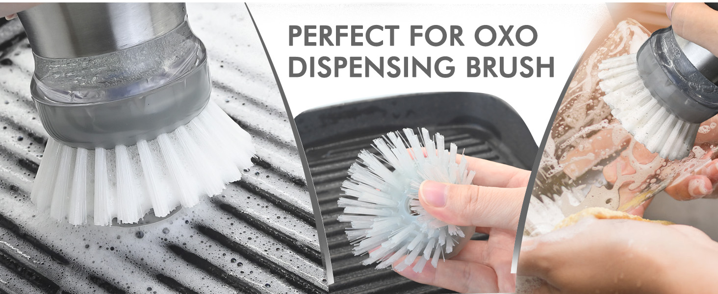 Palm Brush Refills for OXO Steel Soap Dispensing Dish Brush
