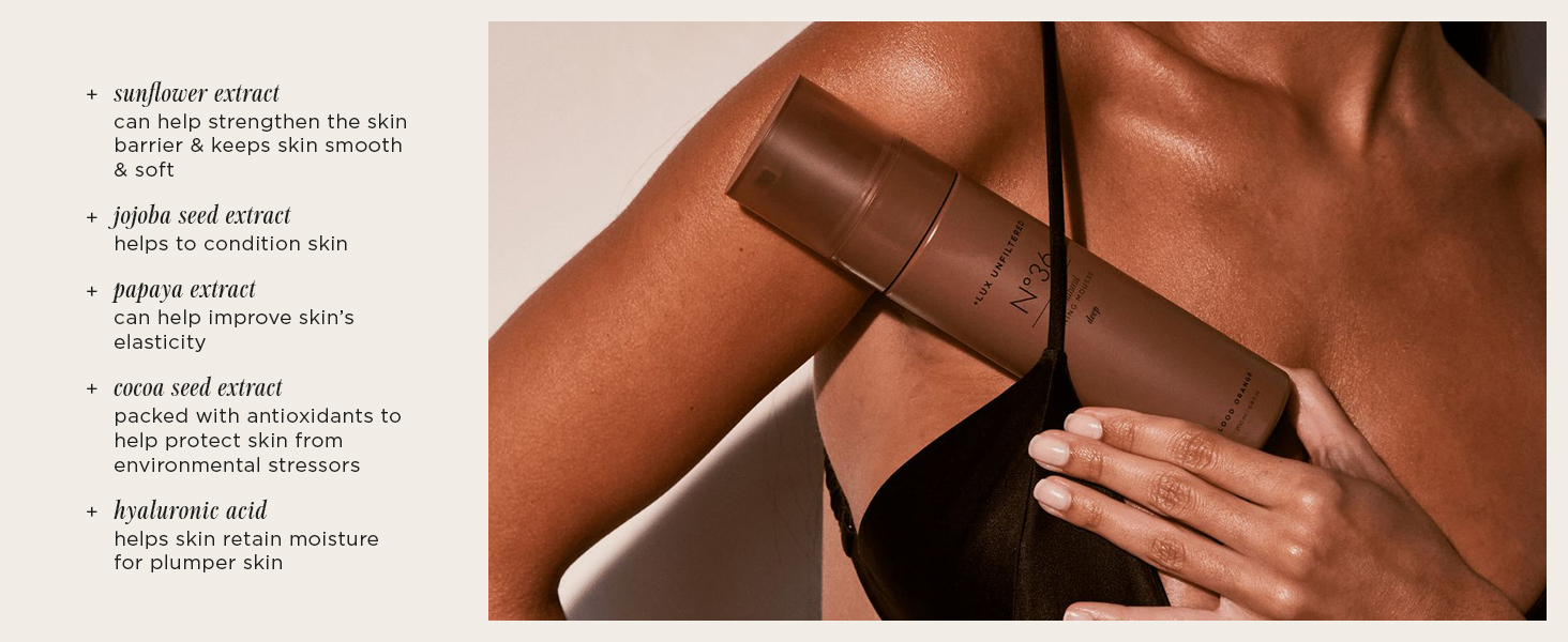 self tanner fake tan sunless tanning mousse tanners foam dark bronzer women streak-free long-lasting