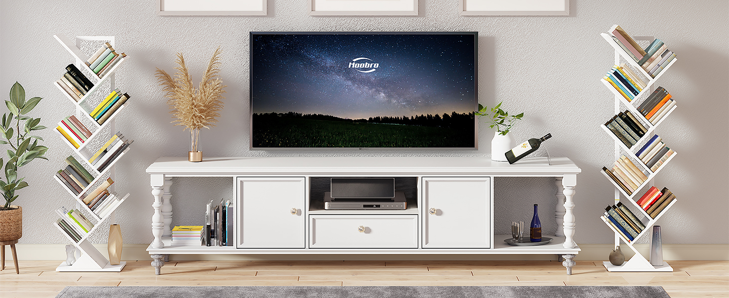 HOOBRO Tree Bookshelf Tall, 9Tier Floor Standing Book Shelf, Tall