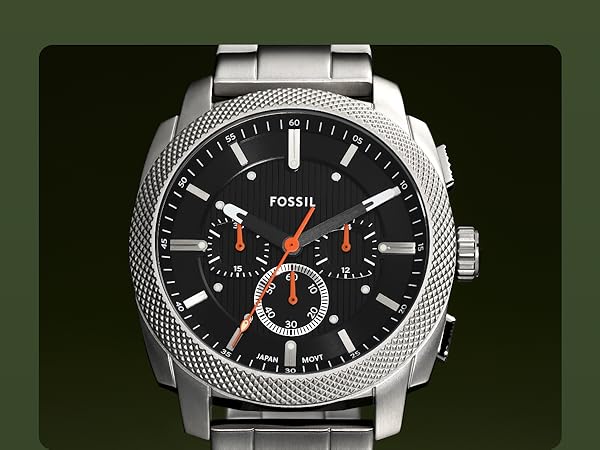 Amazon.com: Fossil Men's Machine Quartz Stainless Steel