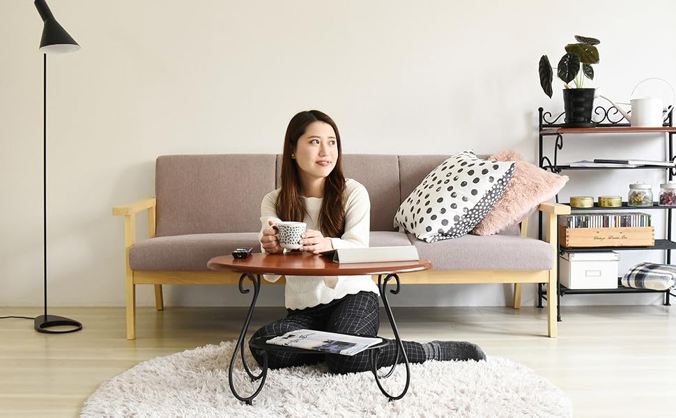 Amazon.co.jp: JKプラン ローテーブル ロートアイアン 鉄脚 幅65