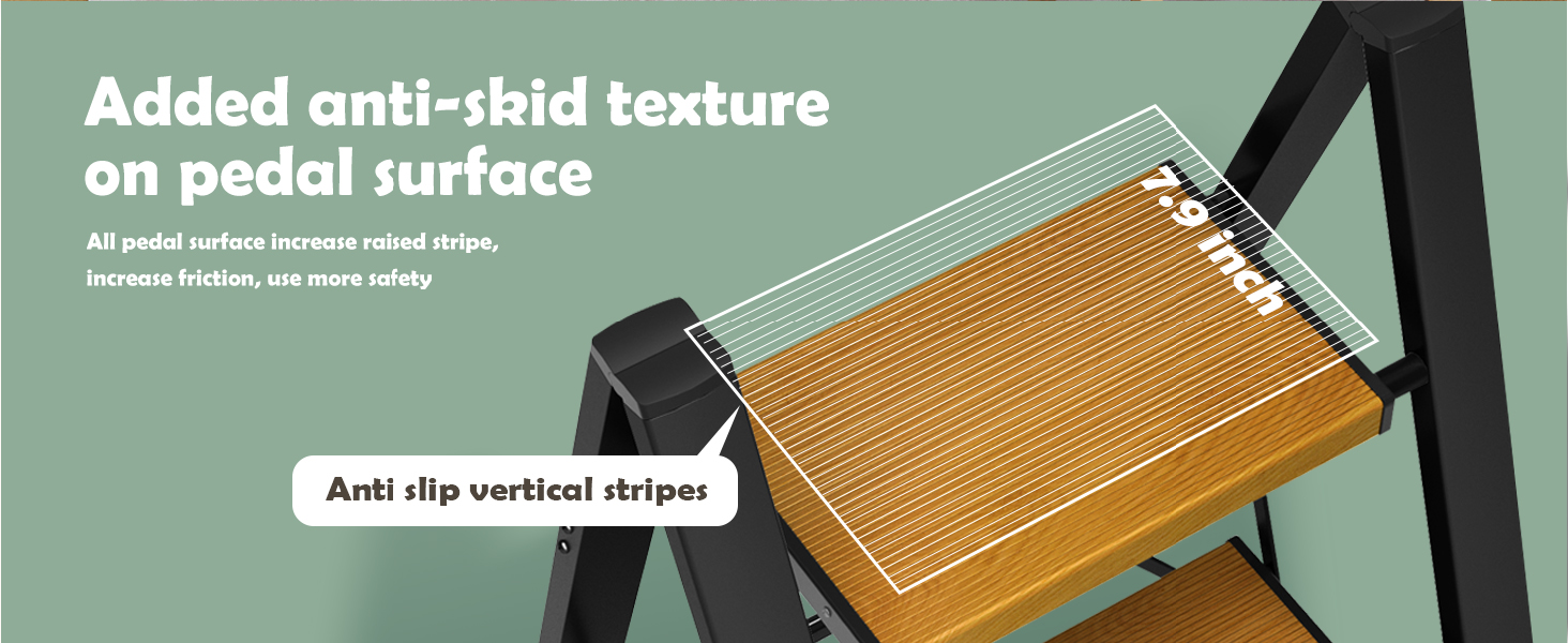 Ladders with non-slip treads