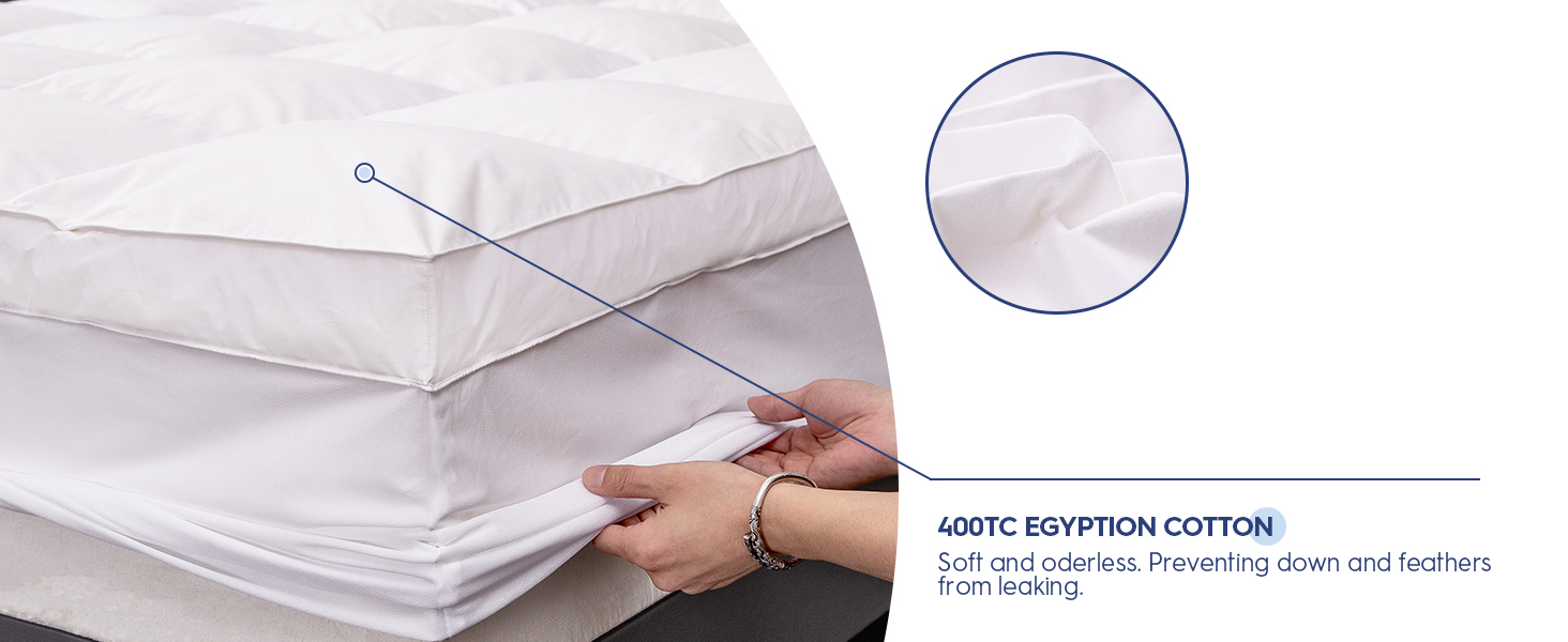 ELEMUSE Cal King Size Extra Thick Fusion Goose Down Feather