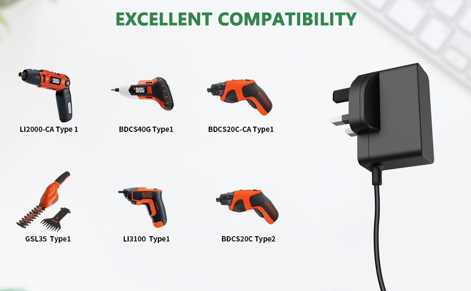 Drill Battery Charger Cord Compatible with Black and Decker Cordless