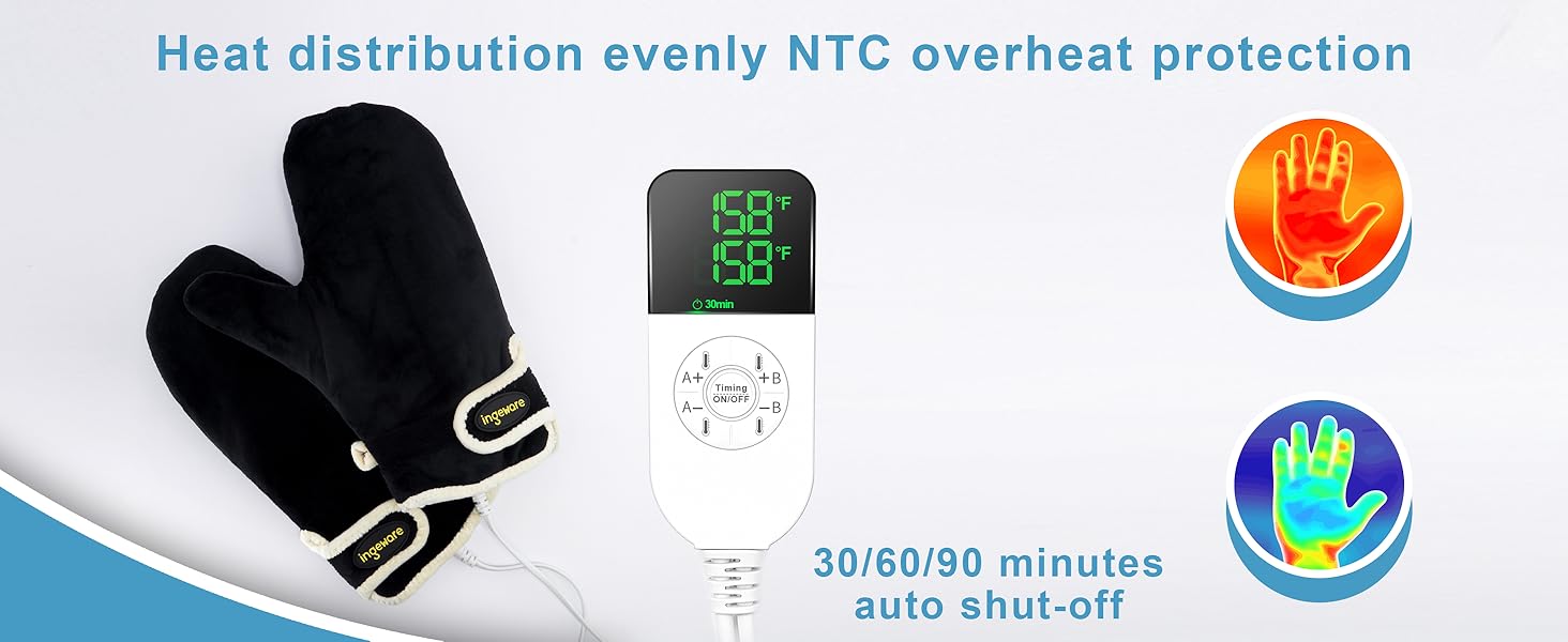 Ingeware Electric Hand Heating Pad for Women Men, Pain