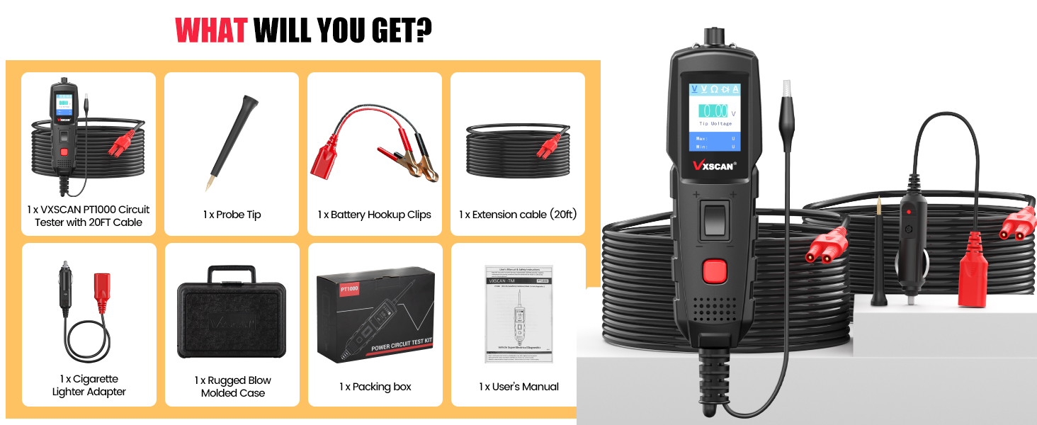 Power Circuit Probe Kit 12V 24V Automotive Circuit Tester Electrical System Tool