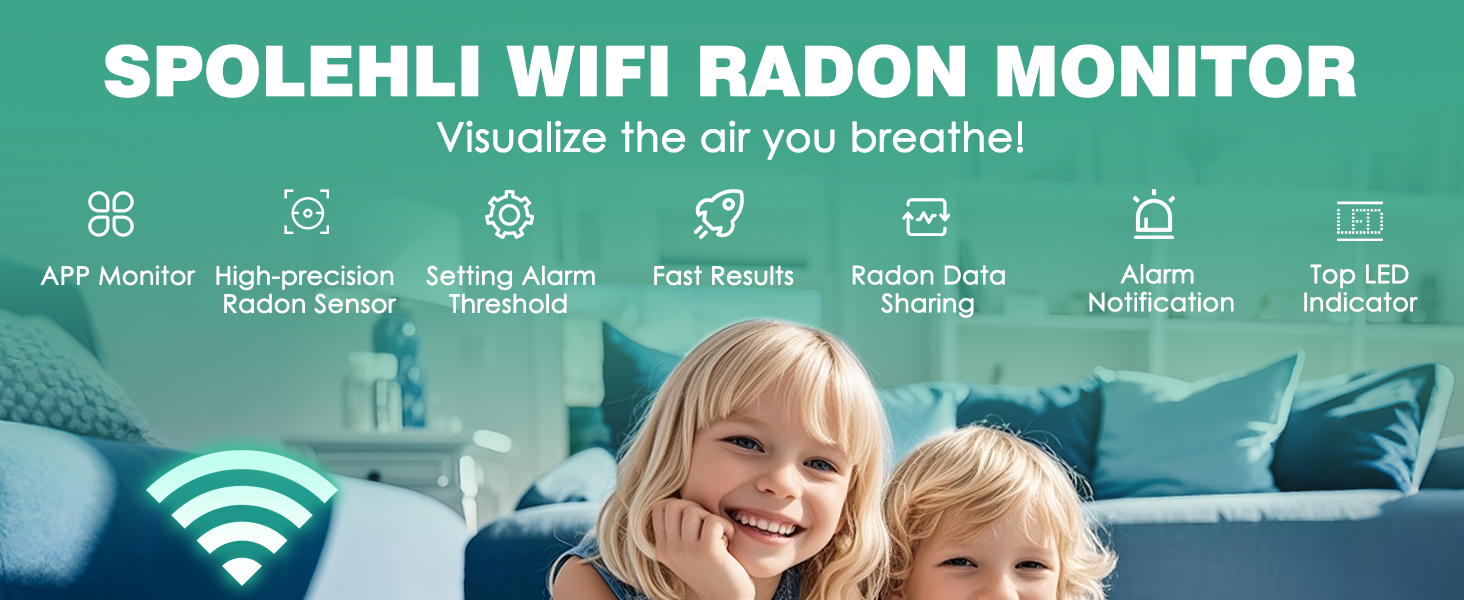 Spolehli smart radon detector radon monitor tester test kit WiFi